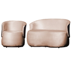 Kit 1 Poltrona E 1 Namoradeira Decorativa Orgânica Beatriz Ve