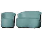 Kit 1 Poltrona E 1 Namoradeira Decorativa Orgânica Beatriz Ve