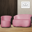 Kit 1 Poltrona E 1 Namoradeira Decorativa Orgânica Beatriz Ve