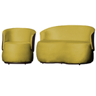 Kit 1 Poltrona E 1 Namoradeira Decorativa Orgânica Beatriz Ve