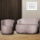 Kit 1 Poltrona E 1 Namoradeira Orgânica Beatriz Veludo Compos