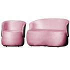 Kit 1 Poltrona E 1 Namoradeira Orgânica Beatriz Veludo Compos