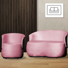 Kit 1 Poltrona E 1 Namoradeira Orgânica Beatriz Veludo Compos