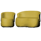 Kit 1 Poltrona E 1 Namoradeira Orgânica Beatriz Veludo Compos