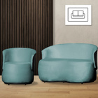 Kit 1 Poltrona E 1 Namoradeira Orgânica Beatriz Veludo Compos