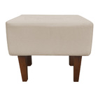 Kit 1 Poltrona E 1 Puff Livia Corino Bege Pés Chanfrado Casta