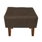 Kit 1 Poltrona E 1 Puff Livia Suede Marrom Pés Chanfrado Cast