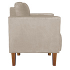 Kit 1 Poltrona E 1 Puff Livia Suede Pés Chanfrado Castanho -