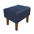 Kit 1 Poltrona E 1 Puff Livia Suede Pés Chanfrado Castanho -