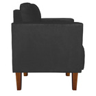 Kit 1 Poltrona E 1 Puff Livia Suede Pés Chanfrado Castanho -