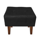 Kit 1 Poltrona E 1 Puff Livia Suede Preto Pés Chanfrado Casta