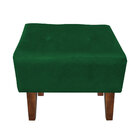 Kit 1 Poltrona E 1 Puff Livia Suede Verde Pés Chanfrado Casta
