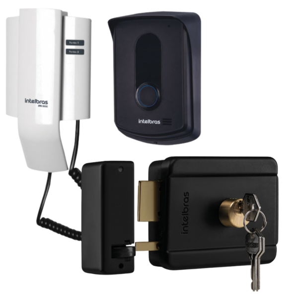 Kit 1 Porteiro Interfone Ipr8010 + 1 Fechadura Fx500 Intelbra