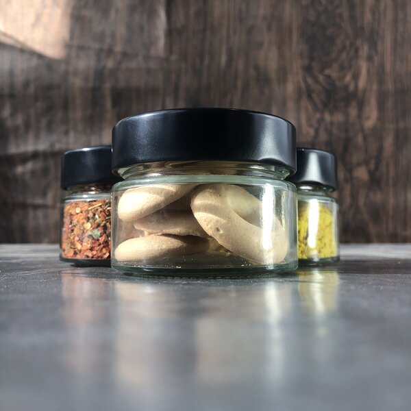 Kit 1 Pote De Vidro Pianezza - Tampa Em Metal Preta 100ml Qua