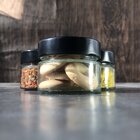 Kit 1 Pote De Vidro Pianezza - Tampa Em Metal Preta 100ml Qua