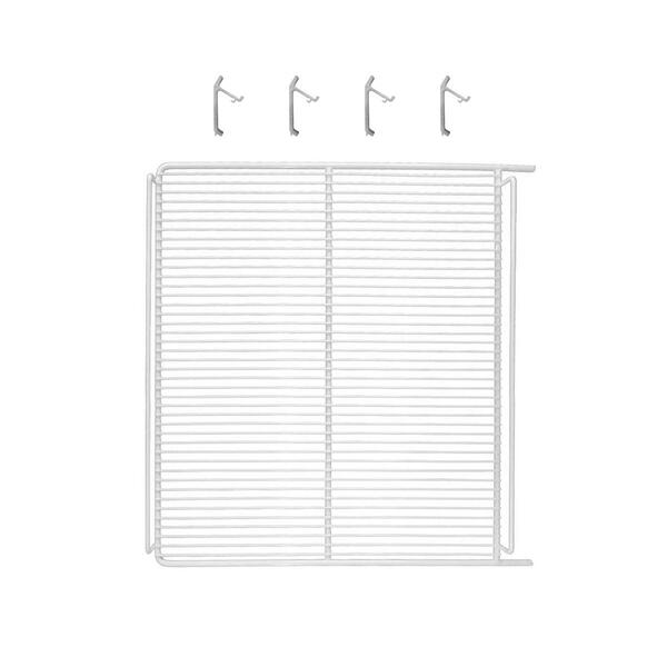 Kit - 1 Prateleira Branca Visa Vn44 Vb40 + 4 Ganchos Suporte