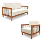 Kit 1 Sofá 2 Lugares + 1 Poltrona  Beth Para Sala De Estar Re