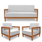 Kit 1 Sofá 2 Lugares + 2 Poltrona  Beth Para Sala De Estar Re