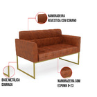 Kit 1 Sofá Namoradeira E 1 Poltrona Elisa Corano Base Metálic