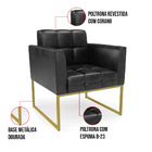 Kit 1 Sofá Namoradeira E 1 Poltrona Elisa Corano Preto Base M