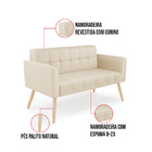 Kit 1 Sofá Namoradeira E 1 Poltrona Elisa Corino Bege Pés Pal