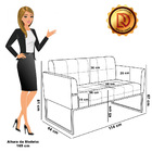 Kit 1 Sofá Namoradeira E 1 Poltrona Elisa Corino Branco Base