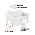 Kit 1 Sofá Namoradeira E 1 Poltrona Elisa Corino Branco Pés P
