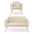 Kit 1 Sofá Namoradeira E 1 Poltrona Elisa Corino Pés Palito N