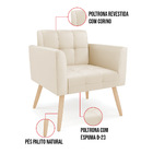 Kit 1 Sofá Namoradeira E 1 Poltrona Elisa Corino Pés Palito N