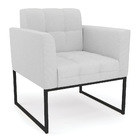 Kit 1 Sofá Namoradeira E 1 Poltrona Elisa Linho Base Metálica