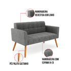 Kit 1 Sofá Namoradeira E 1 Poltrona Elisa Linho Grafite A26 P