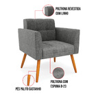 Kit 1 Sofá Namoradeira E 1 Poltrona Elisa Linho Grafite A26 P