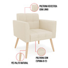 Kit 1 Sofá Namoradeira E 1 Poltrona Elisa Linho Pés Palito Na