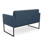 Kit 1 Sofá Namoradeira E 1 Poltrona Elisa Suede Azul Marinho