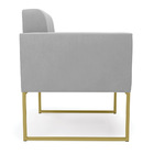 Kit 1 Sofá Namoradeira E 1 Poltrona Elisa Suede Base Metálica