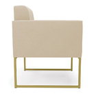 Kit 1 Sofá Namoradeira E 1 Poltrona Elisa Suede Bege Base Met