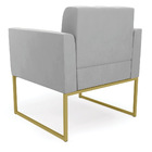 Kit 1 Sofá Namoradeira E 1 Poltrona Elisa Suede Cinza Base Me