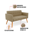 Kit 1 Sofá Namoradeira E 1 Poltrona Elisa Suede Pés Palito Ca