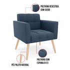 Kit 1 Sofá Namoradeira E 1 Poltrona Elisa Suede Pés Palito Na
