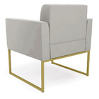 Kit 1 Sofá Namoradeira E 1 Poltrona Elisa Veludo Base Metálic