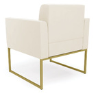 Kit 1 Sofá Namoradeira E 1 Poltrona Elisa Veludo Base Metálic