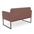 Kit 1 Sofá Namoradeira E 1 Poltrona Elisa Veludo Base Metálic