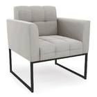 Kit 1 Sofá Namoradeira E 1 Poltrona Elisa Veludo Base Metálic