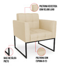 Kit 1 Sofá Namoradeira E 1 Poltrona Elisa Veludo Luxo Base Me