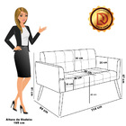 Kit 1 Sofá Namoradeira E 1 Poltrona Elisa Veludo Luxo Grafite