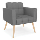 Kit 1 Sofá Namoradeira E 1 Poltrona Elisa Veludo Luxo Grafite