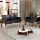 Kit 1 Sofá Namoradeira E 1 Poltrona Lana Corano Preto Base De