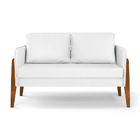 Kit 1 Sofá Namoradeira E 1 Poltrona Lana Corino Base De Madei