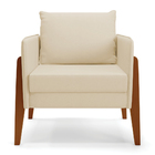 Kit 1 Sofá Namoradeira E 1 Poltrona Lana Linho Base De Madeir