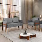 Kit 1 Sofá Namoradeira E 1 Poltrona Lana Linho Grafite A26 Ba